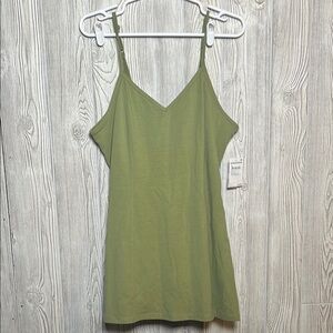 BP Green Tank Fitted dress Built In Shorts NWT Size Large